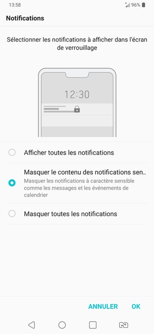 Sélectionnez votre option préférée et sélectionnez OK