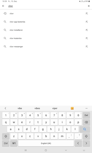 Geben Sie den Namen der App ein und wählen Sie Suchen