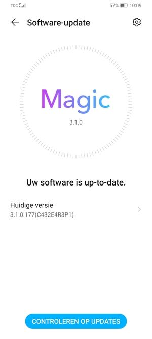 Als uw telefoon up-to-date is, zult u het volgende scherm zien
