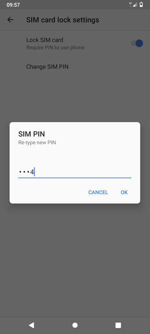 Confirm your new SIM PIN and select OK