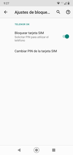 Seleccione Cambiar PIN de la tarjeta SIM