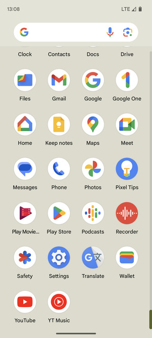 Scroll to and select Settings