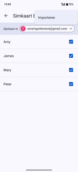 Selecteer Importeren