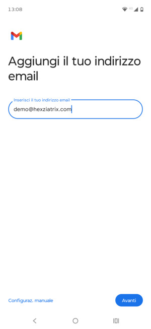 Inserisci il tuo indirizzo email e seleziona Avanti