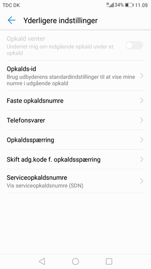 Vælg Telefonsvarer