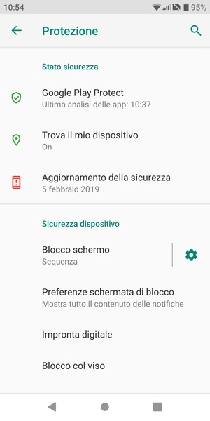 Il tuo telefono è ora protetto dal blocco schermo