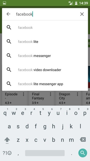 Enter the app name and select Search