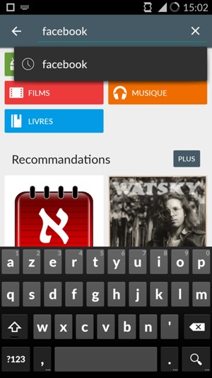 Saisissez le nom de l'appli et sélectionnez Rechercher