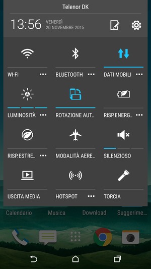Seleziona SILENZIOSO per passare alla modalità di vibrazione