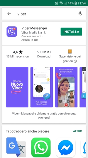 Seleziona l'applicazione