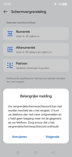 Selecteer Volgende