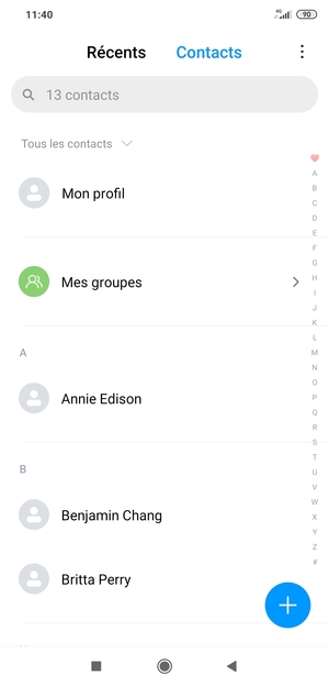 Sélectionnez le bouton du Menu