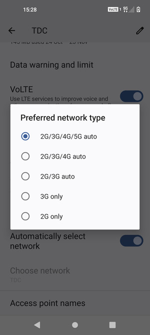 Select your preferred option