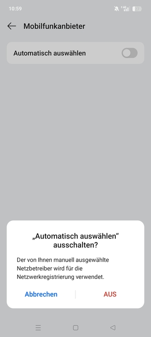 Wählen Sie AUS