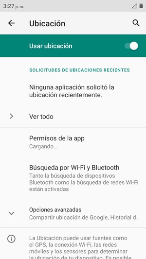 Desactive Ubicación