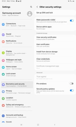 Select Set up SIM card lock
