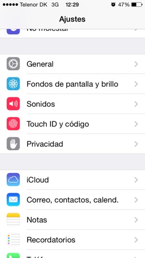 Seleccione Touch ID y código