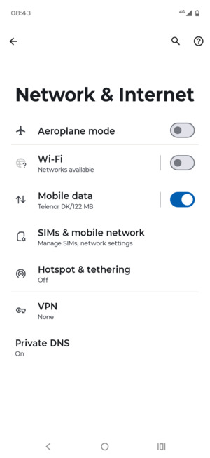 Select SIMs & mobile network