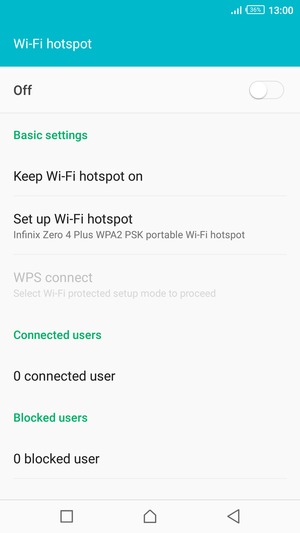 Select Set up Wi-Fi hotspot