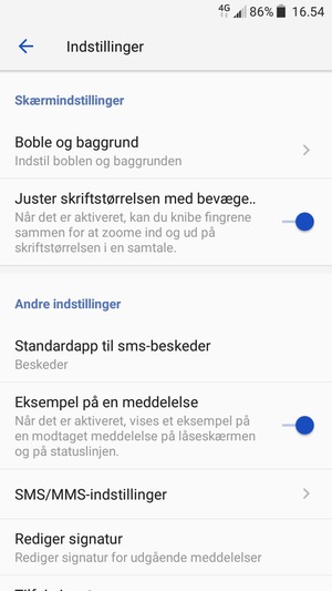 Vælg SMS/MMS-indstillinger