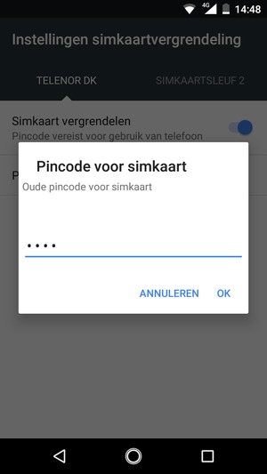 Voer uw Oude pincode voor simkaart in en selecteer OK