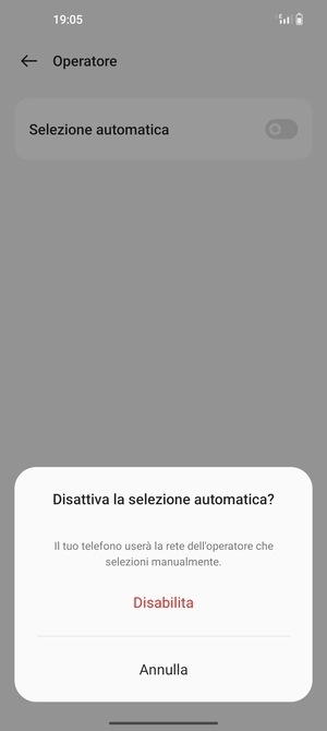 Seleziona Disabilita