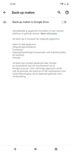 Schakel Back-up maken in Google Drive in