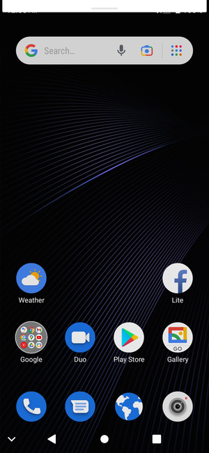 Slide down the top menu