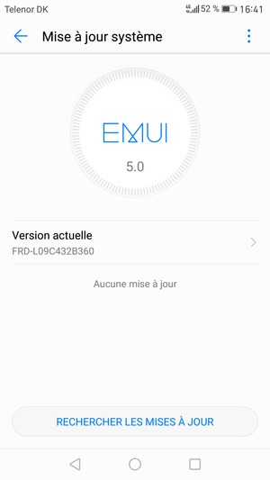 Si votre téléphone est à jour, vous verrez l'écran suivant