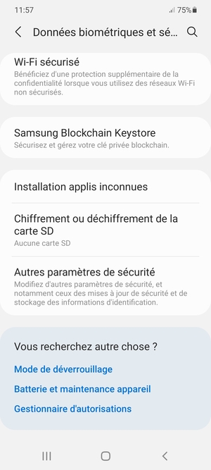 Faites défiler et sélectionnez Autres paramètres de sécurité