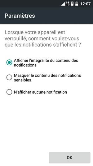 Sélectionnez votre option préférée et sélectionnez OK