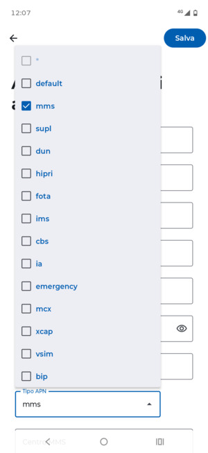 Spunta la casella di controllo mms