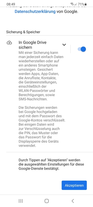 Wählen Sie Akzeptieren