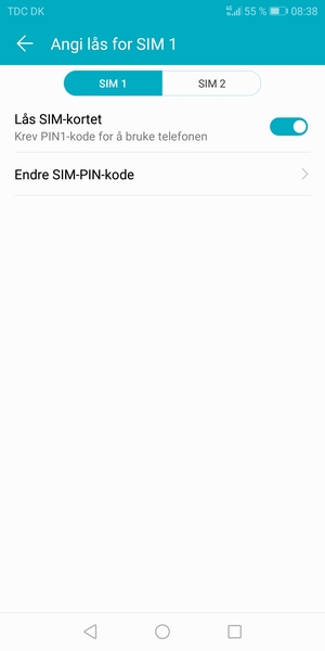 Din PIN-kode for SIM-kort er endret