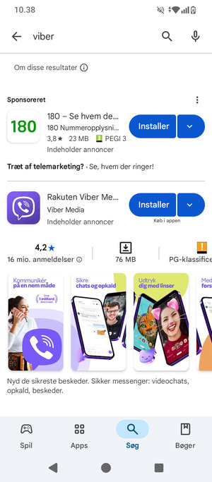 Vælg appen
