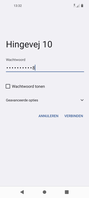 Voer het WiFi-wachtwoord in en selecteer VERBINDEN
