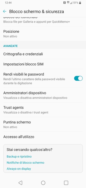 Per cambiare il PIN della scheda SIM, scorri e seleziona Impostazioni blocco SIM