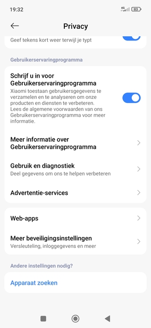 Scroll naar en selecteer Meer beveiligingsinstellingen