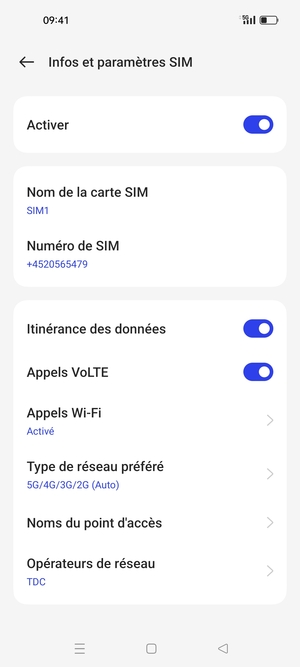 Activer ou désactiver Itinérance des données