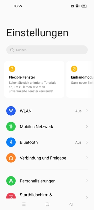 Wählen Sie Mobiles Netzwerk