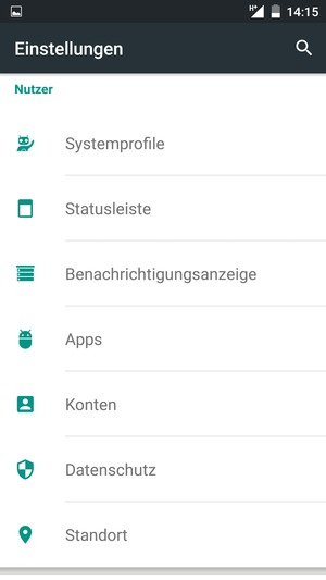 Scrollen Sie und wählen Sie Konten