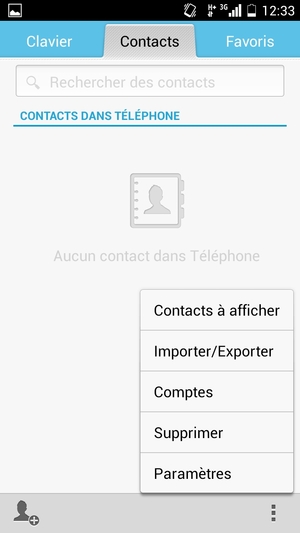 Sélectionnez Importer/Exporter