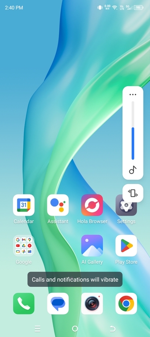 Select Vibrate to change to silent mode