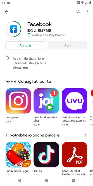 Attendi il completamento del processo di installazione