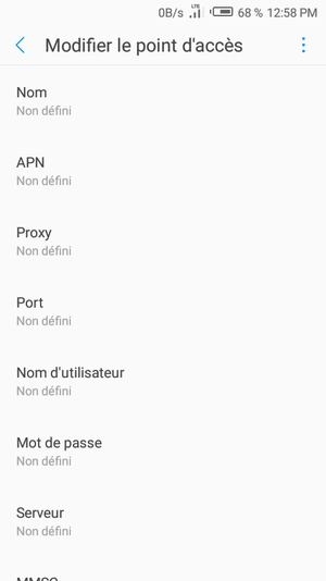 Saisissez les informations MMS
