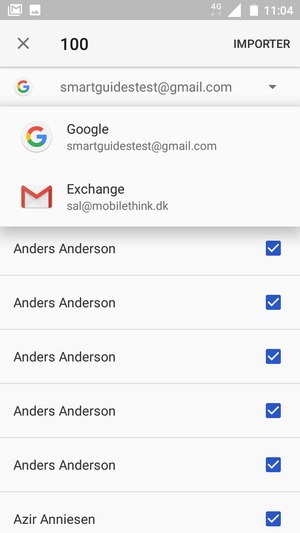 Sélectionnez votre compte Google