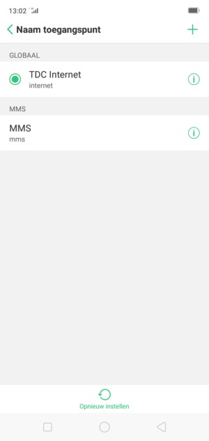 Uw telefoon is nu geïnstalleerd voor mms
