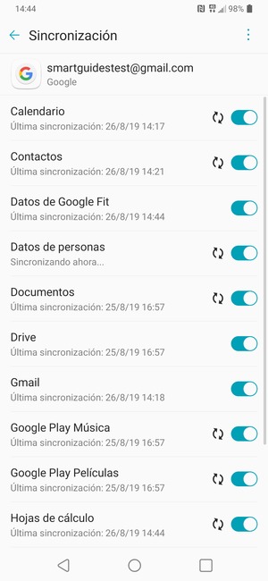 Su información será sincronizada