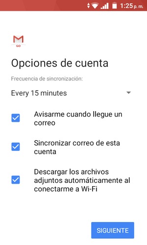 Seleccione SIGUIENTE