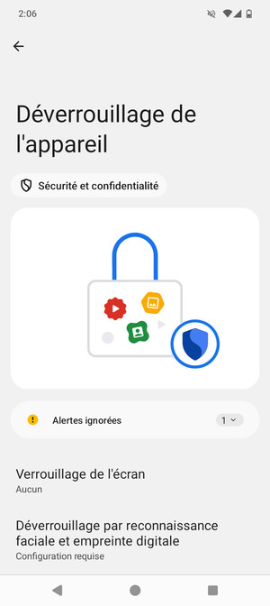 Sélectionnez Verrouillage de l'ecran